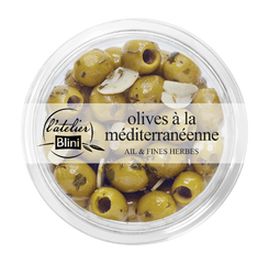 À valoir sur l'achat d'un pot de 150g d'Olives Méditerranéenne Ail & Fines Herbes de l'atelier Blini.