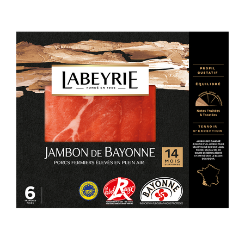 1,6€ de réduction sur le jambon de Bayonne Labeyrie