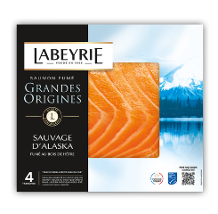 2€ de réduction sur le saumon fumé Grandes origines Alaska 4T 